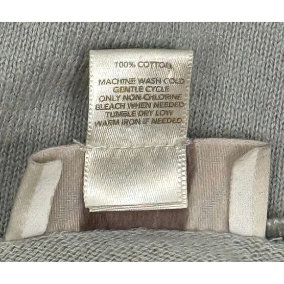 Ann Taylor Loft Cardigan XL Gray Cotton 3/4 Sleeve Preppy Sweater Cottagecore - Picture 5 of 5